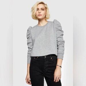 Rebecca Minkoff Janie Heather Gray Puff Sleeve Sweater l Size XXL